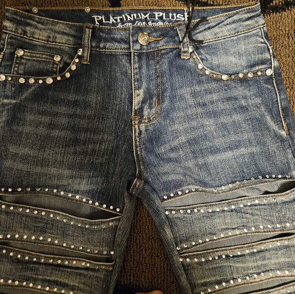 Platinum Plush slit front jeans - Picture 4 of 13